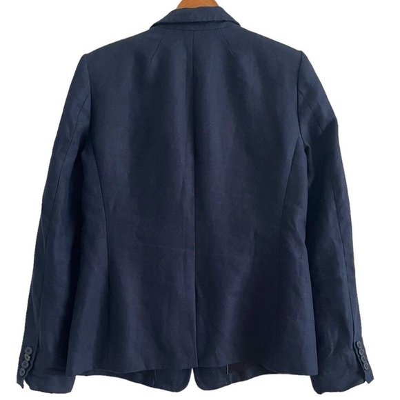 J. Crew 100% Linen Navy Blue Regent Blazer - Picture 4 of 6